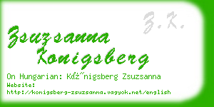 zsuzsanna konigsberg business card